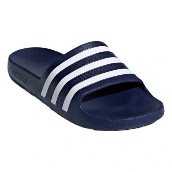 dark blue adidas adilette aqua slides - Picture 1 of 11